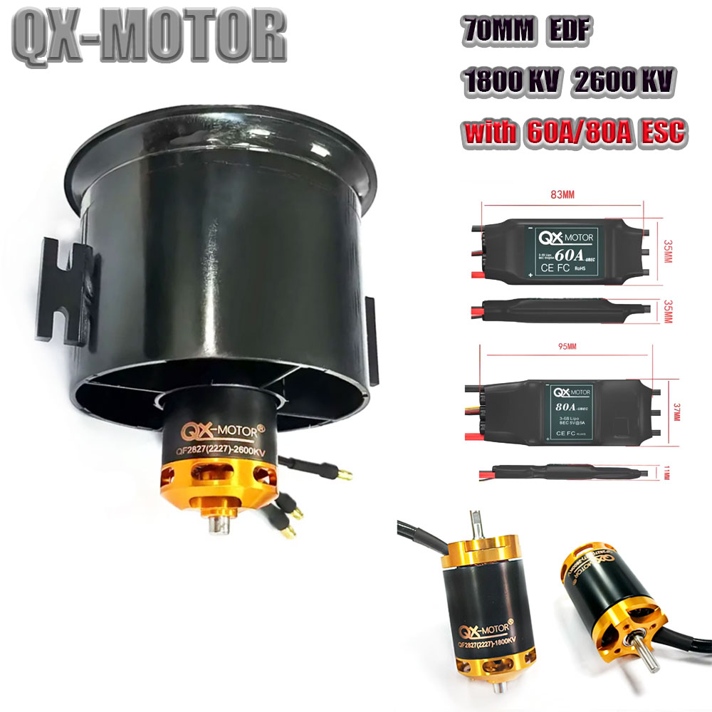 QX-MOTOR 70mm EDF Ducted Fan 1 - Rc Helicopter Blade recension och pris